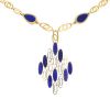 Vintage 1970's long necklace in yellow gold and lapis-lazuli - 00pp thumbnail