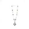 Vintage 1970's long necklace in yellow gold and lapis-lazuli - 360 thumbnail