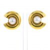 Zolotas 1980's earrings in yellow gold and pearls - 360 thumbnail
