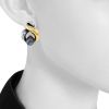 Rene Boivin 1980's earrings in yellow gold,  silver and haematite - Detail D1 thumbnail