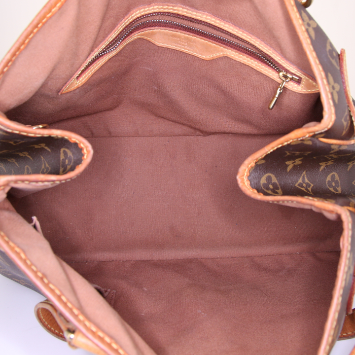 Louis Vuitton Batignolles handbag in brown monogram canvas and natural leather - Detail D2