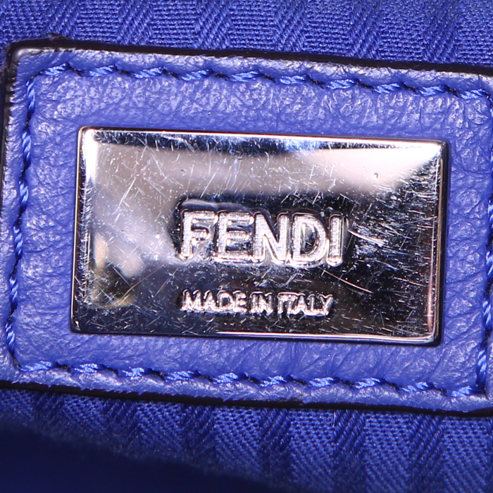 Bolso de mano Fendi 2 Jours modelo pequeño en cuero azul - Detail D3