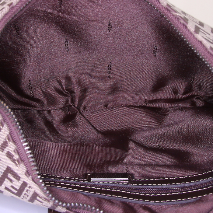 Bolso de mano Fendi Zucca en lona Monogram marrón y cuero marrón - Detail D2