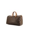 Borsa Louis Vuitton Speedy 40 cm in tela monogram cerata marrone e pelle naturale - 00pp thumbnail