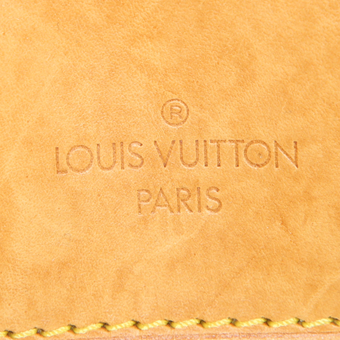 Sac de voyage Louis Vuitton Evasion en toile monogram enduite marron et cuir naturel - Detail D3