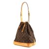 Shopping bag Louis Vuitton grand Noé in tela monogram marrone e pelle naturale - 00pp thumbnail