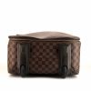 Valise Louis Vuitton Pegase en toile damier ébène et cuir marron - Detail D4 thumbnail