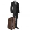 Louis Vuitton Pegase 70 cm soft suitcase in brown monogram canvas and natural leather - Detail D2 thumbnail