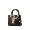 Dior Lady Dior medium model handbag in black monogram patent leather - 00pp thumbnail