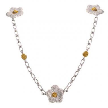 Collar Buccellati Blossom Gardenia en plata y oro amarillo