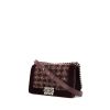 Chanel Boy shoulder bag in burgundy quilted tweed and burgundy velvet - 00pp thumbnail