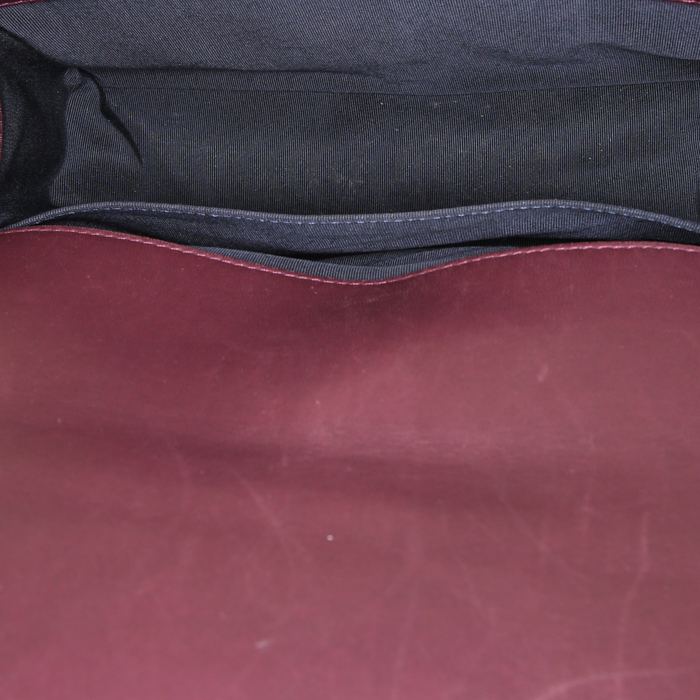 Sac bandoulière Chanel Boy en tweed matelassé bordeaux et velours bordeaux - Detail D3