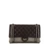 Chanel 2.55 handbag in brown quilted grained leather and grey quilted leather - 360 thumbnail