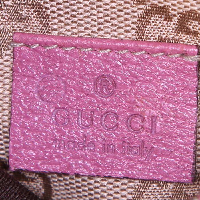 Pochette-ceinture Gucci en toile monogram beige et cuir rose - Detail D3
