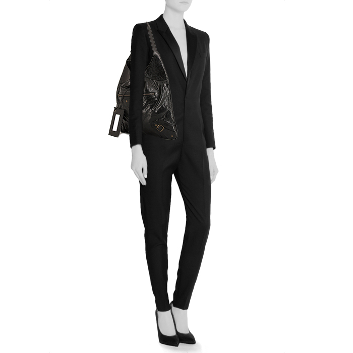 Borsa a spalla Balenciaga Day in pelle nera - Detail D1