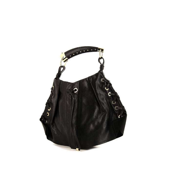 YSL Yves Saint Laurent Rive Gauche Mombasa Handbag Black Leather