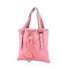 Saint Laurent shopping bag in pink canvas and pink leather - 00pp thumbnail