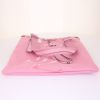 Saint Laurent shopping bag in pink canvas and pink leather - Detail D4 thumbnail