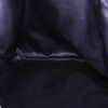 Bolso Cabás Saint Laurent en lona turquesa y beige y cuero plateado - Detail D2 thumbnail