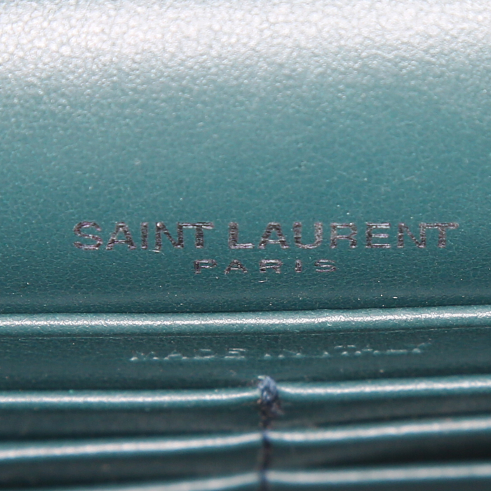 Borsa a tracolla Saint Laurent Sunset in pelle verde simil coccodrillo - Detail D3