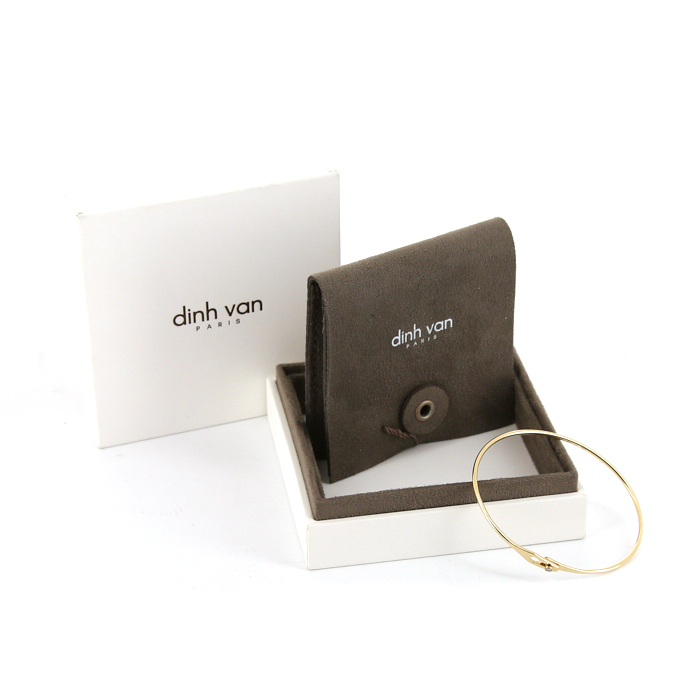 Rigid opening Dinh Van Serrure bracelet in yellow gold and diamond - Detail D2