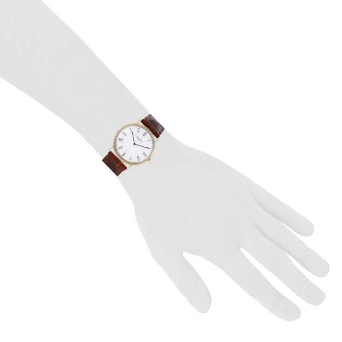 Patek Philippe Calatrava Clous De Paris watch in white gold Ref:  3520 Circa  1970 - Detail D1