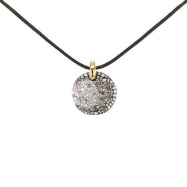 Pendentif Pomellato Sabbia grand modèle en or rose,  diamants brun et diamants blancs