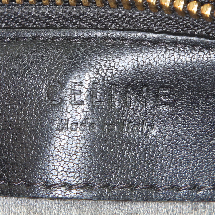 Sac bandoulière Céline Trio en cuir grainé noir - Detail D3