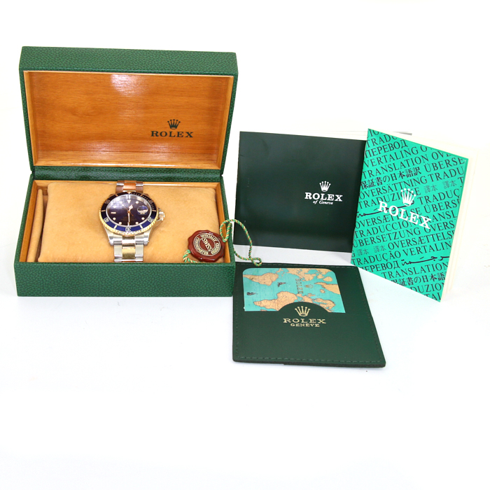 Rolex Submariner Date watch in gold and stainless steel Ref:  16613 Circa  2000 - Detail D2