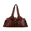 Chloé Silverado bag worn on the shoulder or carried in the hand in burgundy and black python and burgundy leather - 360 thumbnail