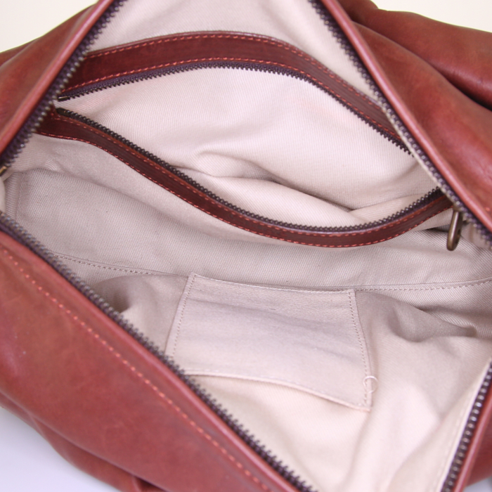 Chloé Silverado bag worn on the shoulder or carried in the hand in burgundy and black python and burgundy leather - Detail D2