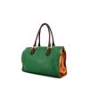 Fendi Selleria bag worn on the shoulder or carried in the hand in green, orange and brown tricolor grained leather - 00pp thumbnail