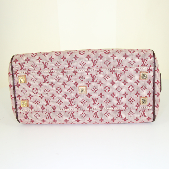 Louis Vuitton Joséphine small model handbag in burgundy monogram canvas Idylle and burgundy leather - Detail D4