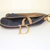 Dior Saddle handbag in blue denim canvas and brown leather - Detail D4 thumbnail