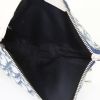 Borsa da spalla o a mano Dior Saddle in tessuto a monogramma Oblique blu e pelle verniciata bianca - Detail D2 thumbnail