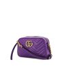 Gucci GG Marmont shoulder bag in purple chevron quilted leather - 00pp thumbnail
