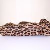 Shopping bag Prada Canapa in tela marrone con stampa leopardata - Detail D4 thumbnail
