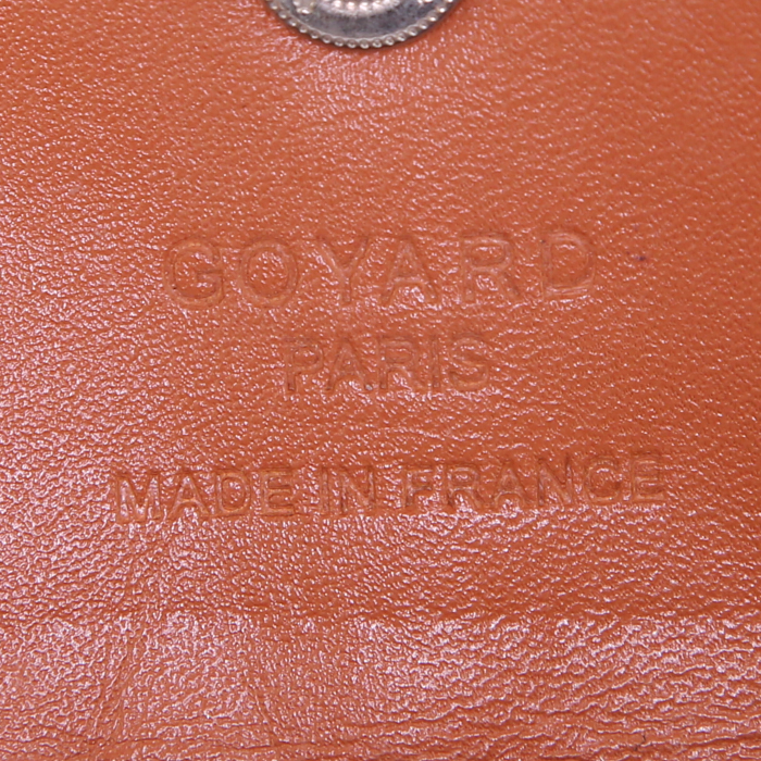 Bolso Cabás Goyard Saint-Louis modelo grande en tela Goyardine negra y cuero marrón - Detail D3