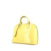 Louis Vuitton Alma medium model handbag in yellow monogram patent leather - 00pp thumbnail