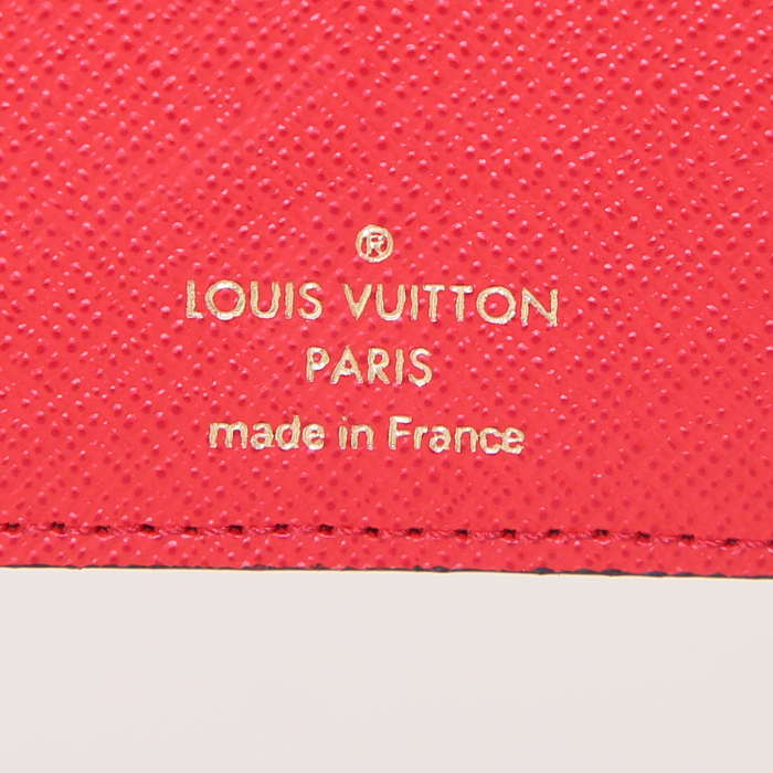 Porta agenda Louis Vuitton Paul en lona Monogram revestida marrón y cuero rojo - Detail D3
