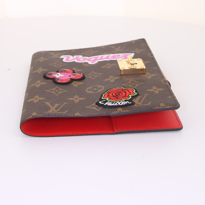 Louis Vuitton Paul agenda-holder in brown monogram canvas and red leather - Detail D4