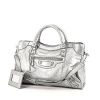 Balenciaga Classic City handbag in silver leather - 00pp thumbnail