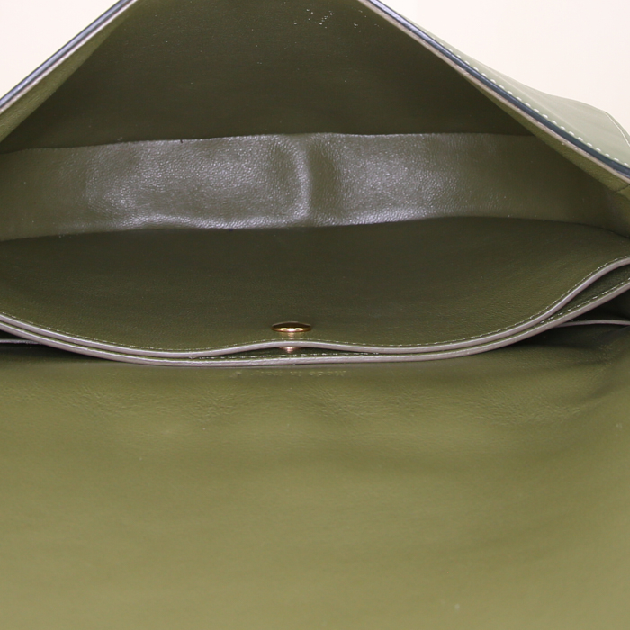 Borsa a tracolla Céline Trotteur modello grande in pelle liscia verde kaki - Detail D2