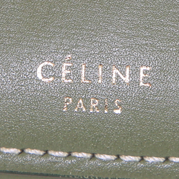 Borsa a tracolla Céline Trotteur modello grande in pelle liscia verde kaki - Detail D3