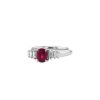 Vintage 1990's ring in platinium,  ruby and diamonds - 00pp thumbnail