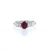 Vintage 1990's ring in platinium,  ruby and diamonds - 360 thumbnail