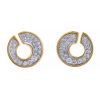Vintage 1960's earrings in yellow gold,  white gold and diamonds - 00pp thumbnail