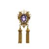 Mobile Vintage end of the 19th Century necklace in 9 carats yellow gold,  amethyst and pearls - Detail D1 thumbnail