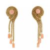 Vintage 1970's earrings in yellow gold and coral - 00pp thumbnail