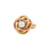 Interwoven Vintage ring in 14 carats yellow gold,  pink gold and cultured pearl - 00pp thumbnail